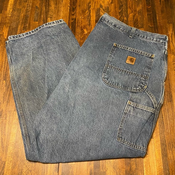 Carhartt Jeans Men's Size 46x30 Style B13-DPS Original Dungaree Fit Denim Blue - Picture 4 of 9